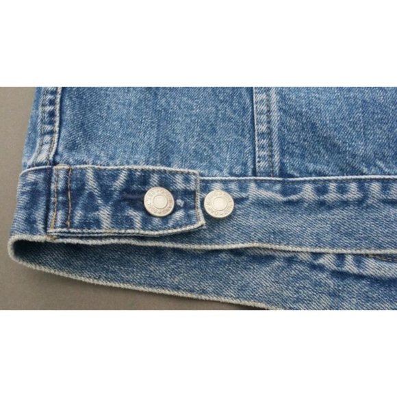 Girls Jean Vest Size M Holiday Winter Handpainted Snowman - Picture 11 of 12